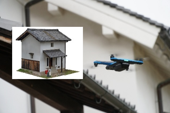 株式会社NTTドコモが提供する「Skydio 3D Scan」を利用して、ドローンが国史跡・重要文化財である鴻池新田会所の文書蔵を自動撮影